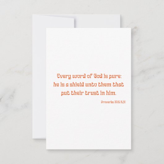 箴言30:5聖書の聖句聖なる書物、 経典平文 カード (正面)