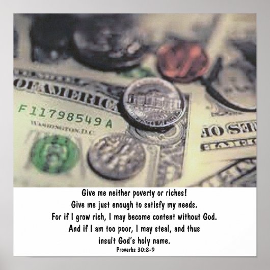 箴言30:8-9 ポスター (正面)