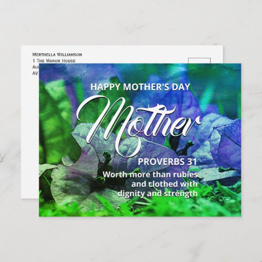箴言31フローラ母の日のはがき ポストカード (正面/裏面)