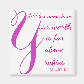 箴言31女ルビーをはるかに上回る マグネット (正面)