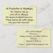 箴言31女性お母さんカードを呼ぶ コーリングカード (正面/裏面)