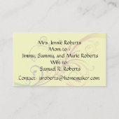 箴言31女性お母さんカードを呼ぶ コーリングカード (裏面)