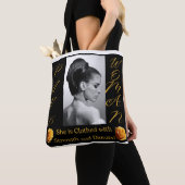 箴言31女性ブラック&イエロートートバッグ トートバッグ (クローズアップ)