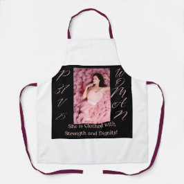 箴言31女性ブラック&ピンクエプロン エプロン