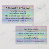 箴言31女性ママ呼び出しカードマドラスプレイド コーリングカード (正面/裏面)