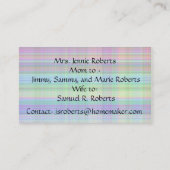 箴言31女性ママ呼び出しカードマドラスプレイド コーリングカード (裏面)