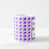 箴言31女性紫ハートクリスチャン コーヒーマグカップ (中央)