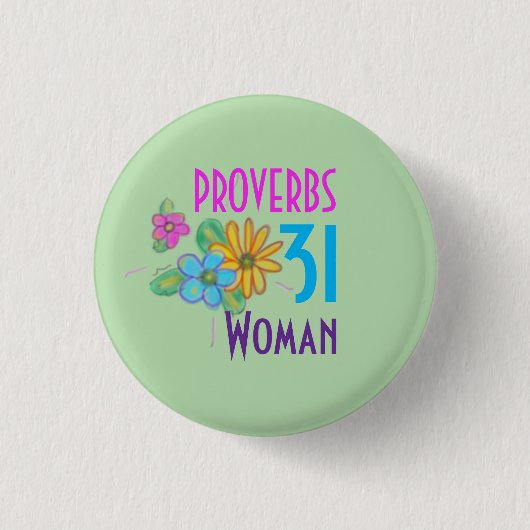 箴言31女性聖なる書物、 経典クリスチャン 缶バッジ (正面)