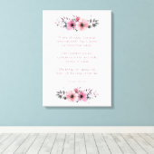 箴言31女性聖句ピンクの花 キャンバスプリント (インサイチュ (ウッドフロア))