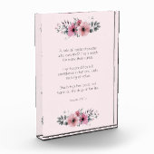 箴言31女性聖句ピンクの花 フォトブロック (左)