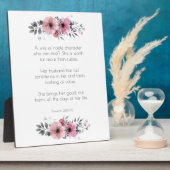 箴言31女性聖書の花の詩 フォトプラーク (側面)