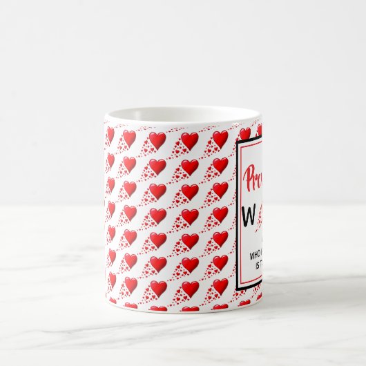 箴言31女性赤いハートクリスチャン コーヒーマグカップ (中央)