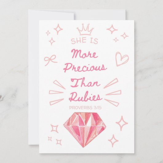 箴言31娘のためのキリスト教のカード 招待状 (正面)