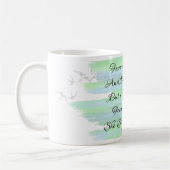 箴言31敬虔な女性ブルーウォーター色引用文マグ コーヒーマグカップ (左)