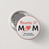 箴言31母の母サンゴハート母の日 缶バッジ (正面&裏面)