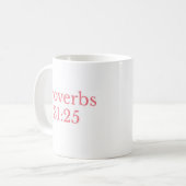 箴言31章25節のマグカップ コーヒーマグカップ (正面左)