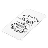 箴言31章 – 彼女は強さと尊厳を身に着けている マグネット (左側)