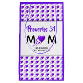 箴言31紫ハート母の日ありがとう スモールペーパーバッグ (正面)