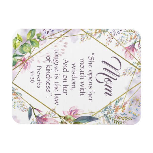 箴言31聖句キリスト教の母の日の贈り物 マグネット (横)