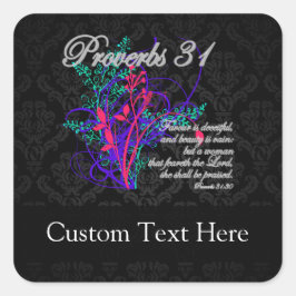 箴言31聖書クリスチャン女性 スクエアシール