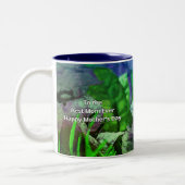 箴言31青フローラキリスト教母の日 ツートーンマグカップ (左)
