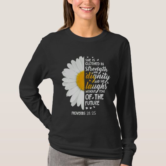 箴言3125聖句デイジー花宗教 Tシャツ (正面)