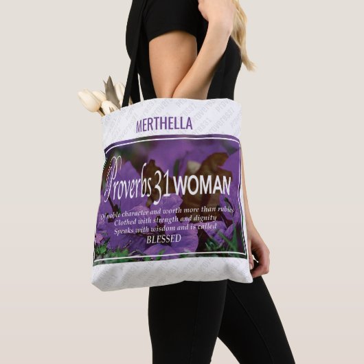 箴言31 トートバッグ (クローズアップ)
