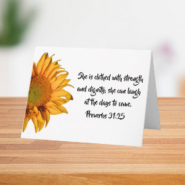 箴言31:25ヒマワリカスタムの聖句 カード