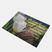 箴言31:25フローラ ドアマット (アングル)