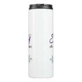 箴言31:25強さと尊厳の紫色の花 タンブラー (裏面)