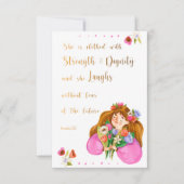 箴言31:25彼女は強いカードを着ている (正面)