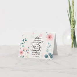 箴言31:25彼女は強い服を着ている カード