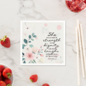 箴言31:25彼女は強い服を着ている スタンダードカクテルナプキン (インサイチュ)