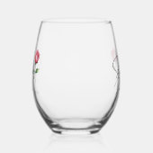 箴言31:25彼女は聖書の節の花を着ている ステムなしワイングラス (右)