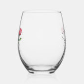 箴言31:25彼女は聖書の節の花を着ている ステムなしワイングラス (左)