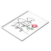 箴言31:25彼女は聖書の節の花を着ている ノートブック (左側)