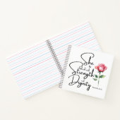 箴言31:25彼女は聖書の節の花を着ている ノートブック (内部)