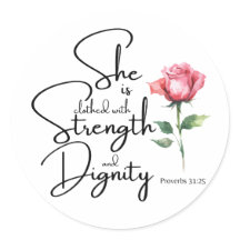 箴言31:25彼女は聖書の節の花を着ている