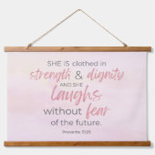箴言31:25聖書の聖句の壁のタペストリー 吊り下げ型タペストリー (正面)