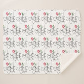 箴言31:25花のバイブル聖句シームレスパターン シェルパブランケット (正面(横))