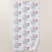 箴言31:25花のバイブル聖句シームレスパターン ビーチタオル (正面)