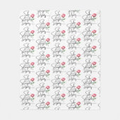 箴言31:25花のバイブル聖句シームレスパターン フリースブランケット (正面)