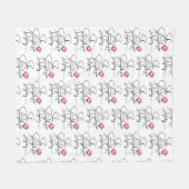 箴言31:25花のバイブル聖句シームレスパターン フリースブランケット (正面(横))