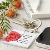 箴言31:25赤バラのキリストカスタム教徒 キーホルダー (正面右)