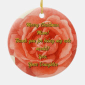 箴言31:25赤バラのキリストカスタム教徒 セラミックオーナメント (裏面)