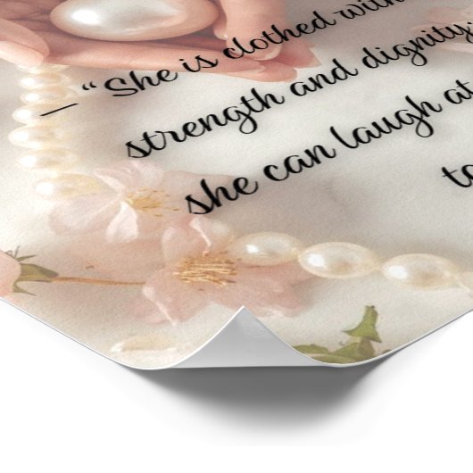 箴言31:25 – クリスチャンのラグジュアリー・アート ポスター (角)