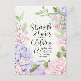 箴言31:25 – 強さと名誉 シーズンポストカード