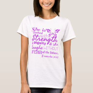 箴言31:25 (恐れを知らない) Tシャツ
