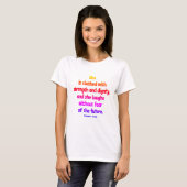箴言31:25(恐れを知らない) Tシャツ (正面フル)