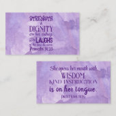 箴言31:25-26呼び出しカード，メモを渡す， コーリングカード (正面/裏面)